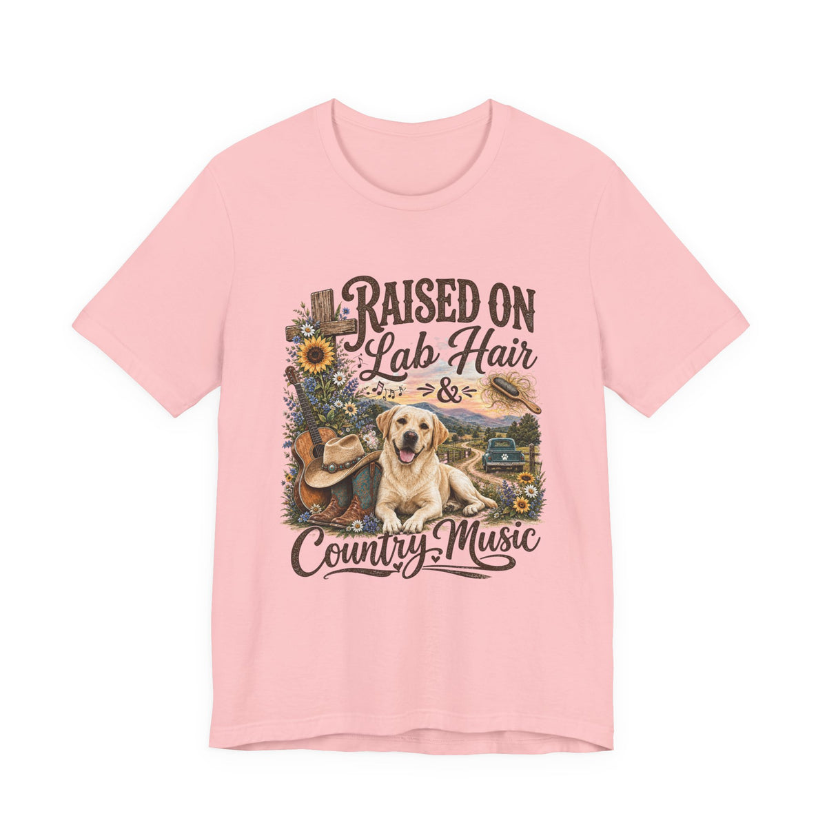 Raised on Lab Hair & Country Music T-Shirts — Labrador & Country Lifestyle Tee