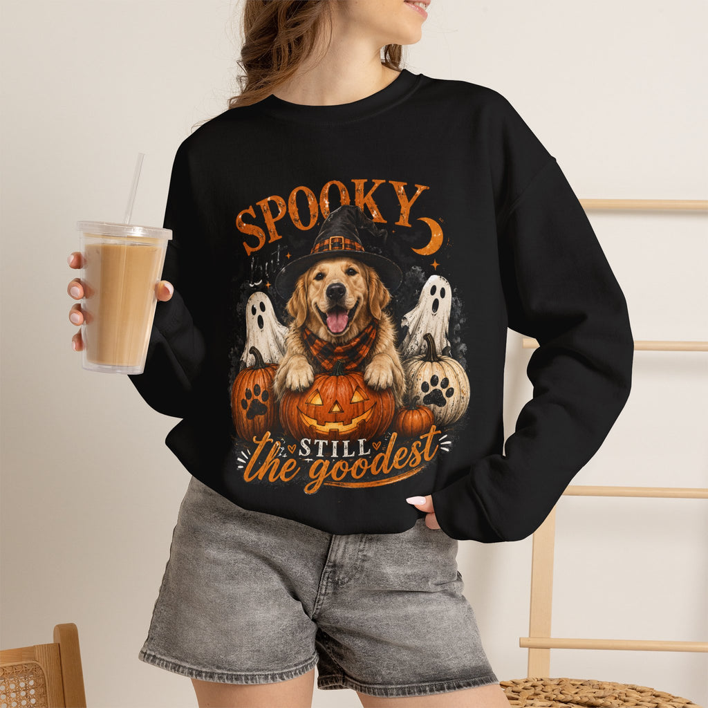 Spooky But Still The Goodest Sweatshirt s— Halloween Golden Retriever Crewneck