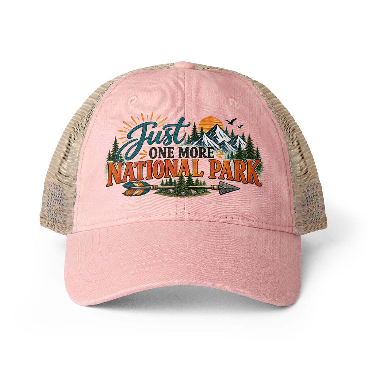 Just One More National Park Trucker hat, National Park Hat for Women, Hiking Camping Hat, Adventure Travel Cap, Outdoor Lover Gift