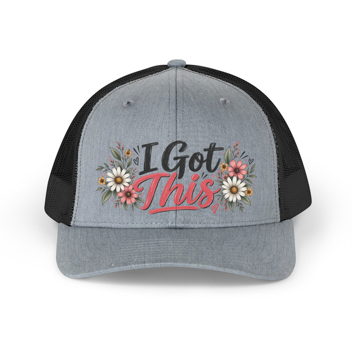 Trucker Hat for Women, I Got This Floral Hats, Inspirational Retro Mesh Cap, Cute Motivational Gift for Her