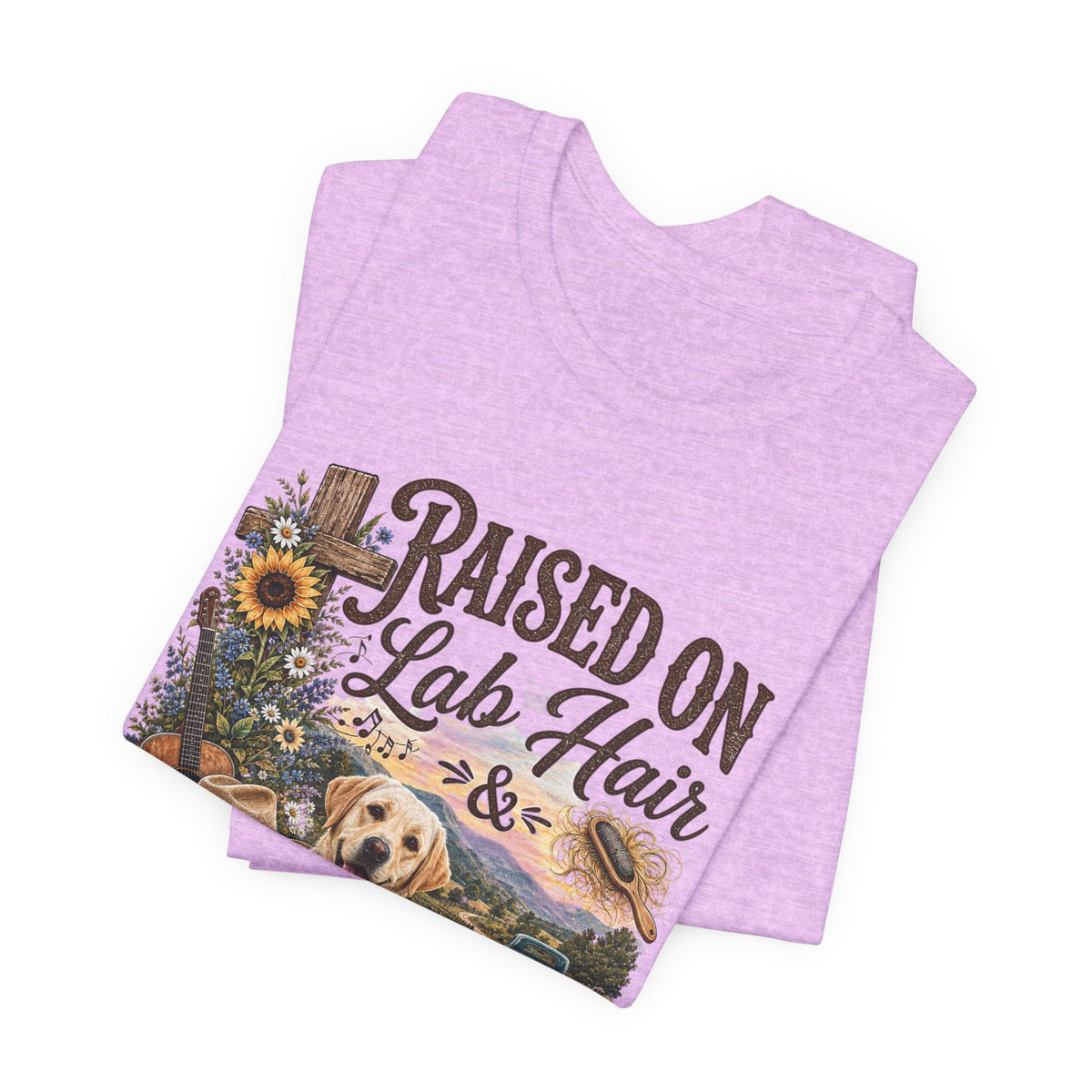 Raised on Lab Hair & Country Music T-Shirts — Labrador & Country Lifestyle Tee