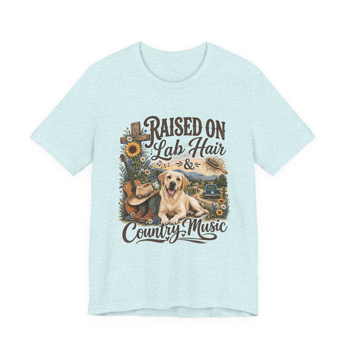 Raised on Lab Hair & Country Music T-Shirts — Labrador & Country Lifestyle Tee