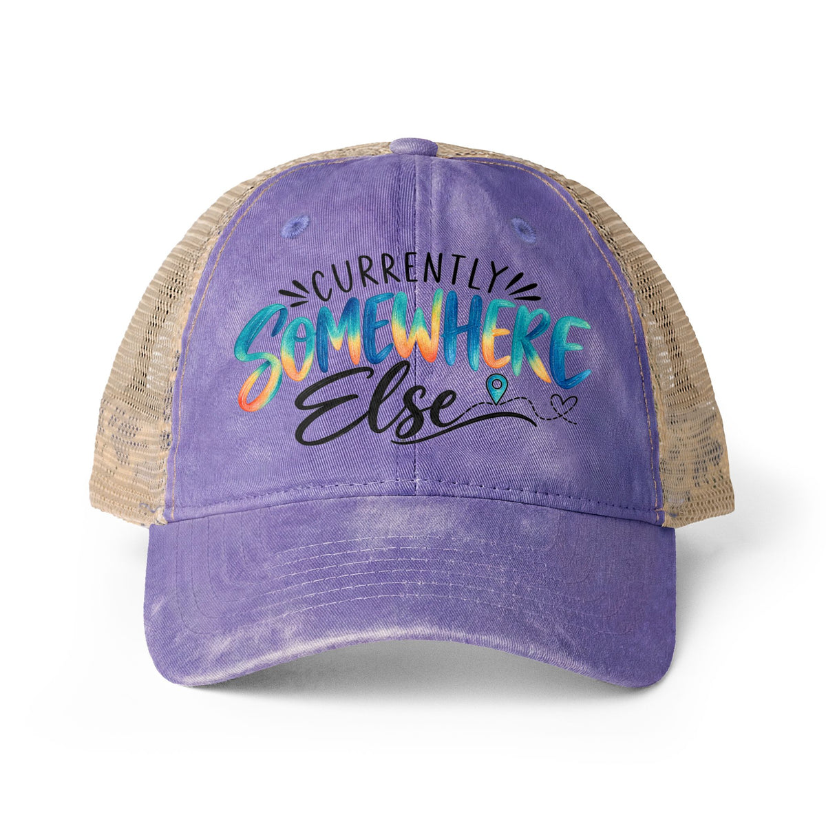 Currently Somewhere Else Trucker hat, Travel Hat for Women, Girls Trip Hat, Vacation Hat, Cruise Beach Cap, Frequent Traveler Gift