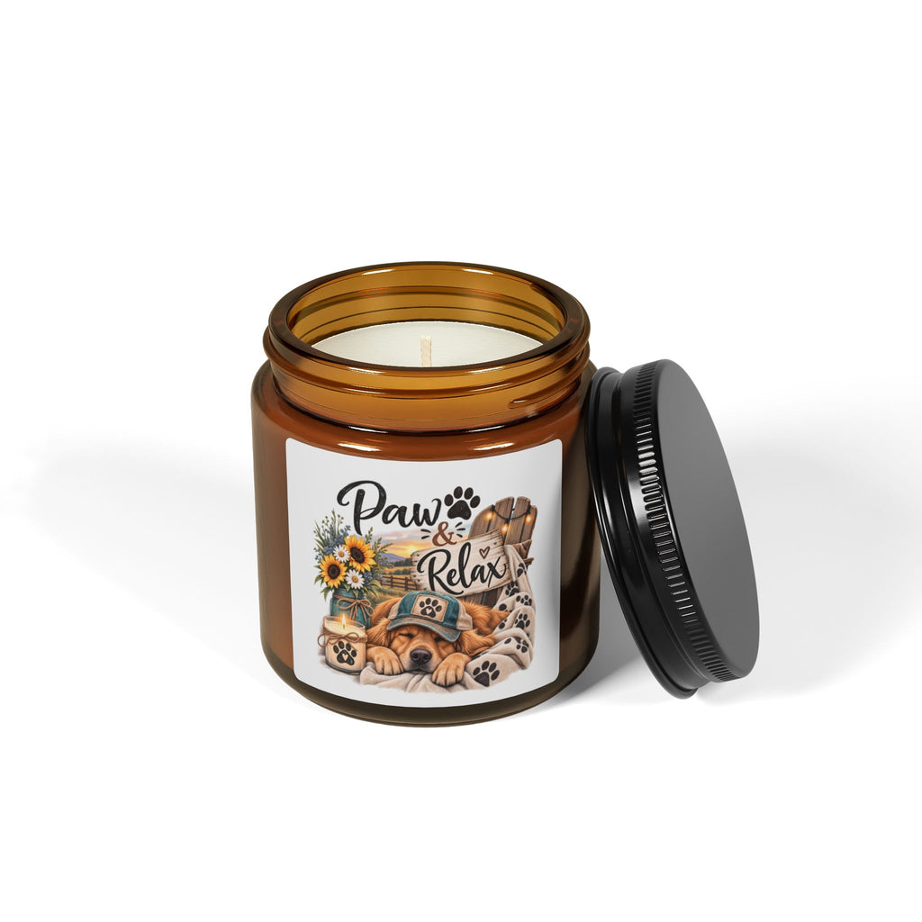 Soy Candle — "Paw & Relax" Dog Mom Gift, Funny Dog Lover Candle, Dog Lover Gift, Soy Candle for Dog Mom, Pet Parent Gift