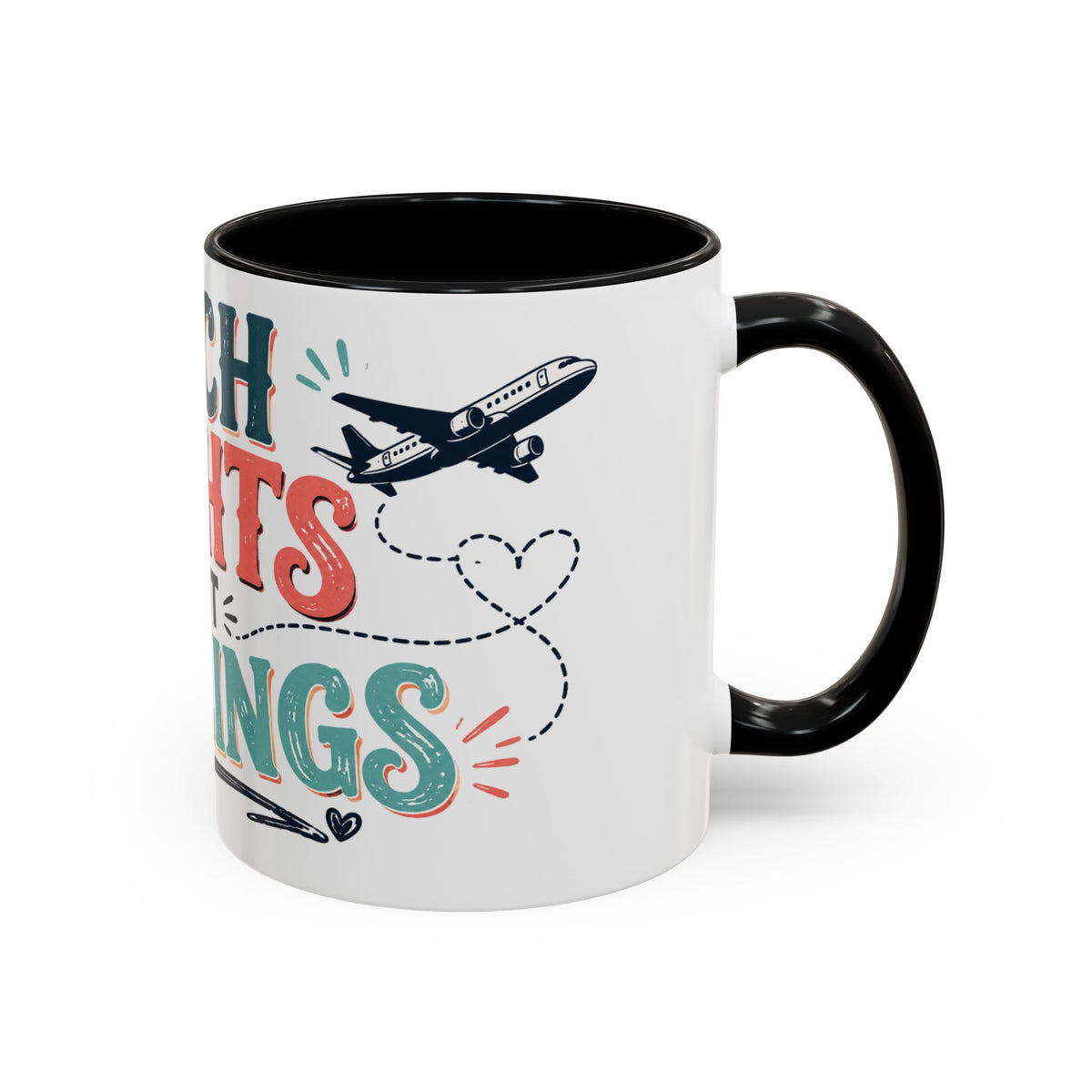 Catch Flights Not Feelings Coffee Mug, Funny Travel Mug for Women, Girls Trip Gift, Vacation Lover Cup, Frequent Flyer Gift