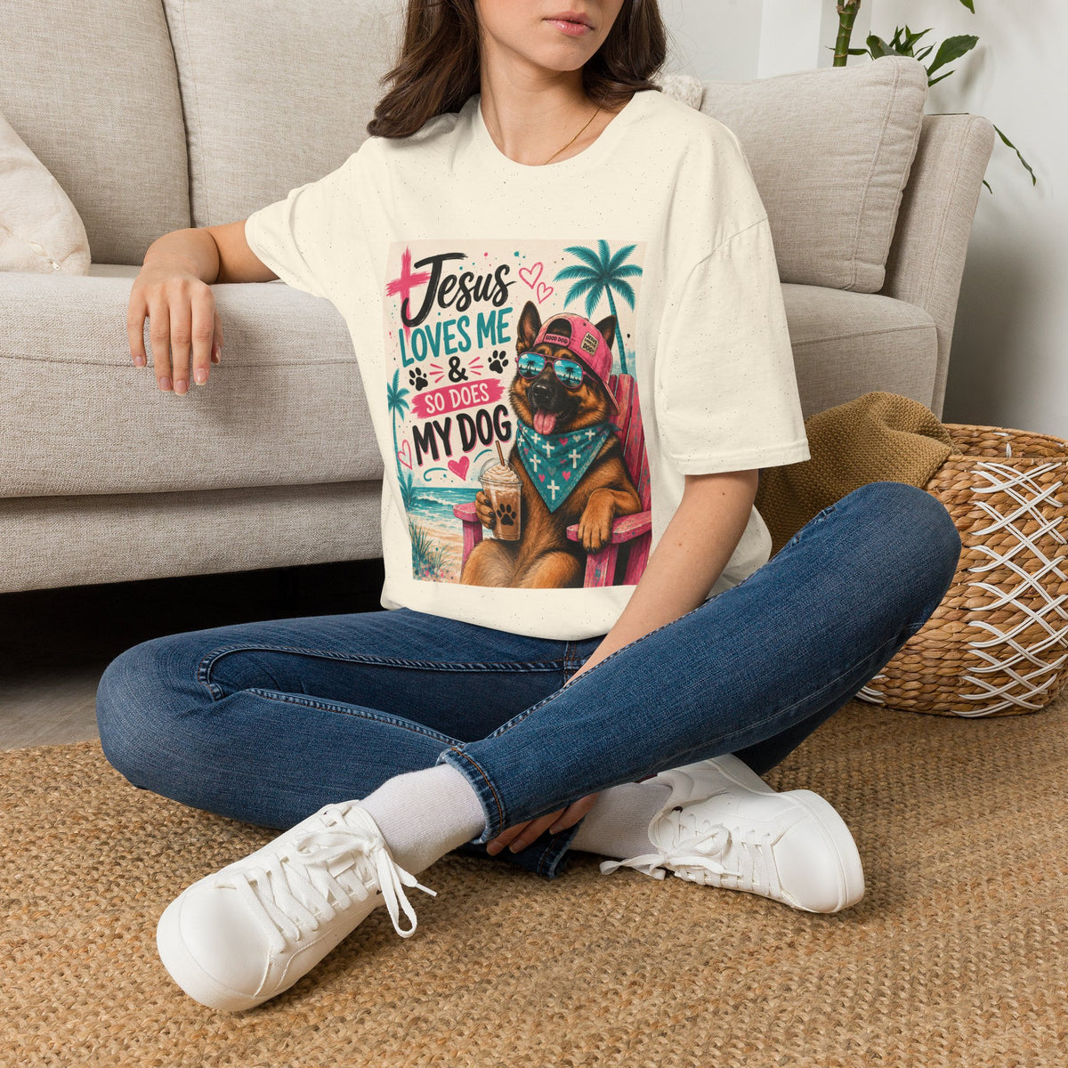 Jesus Loves Me & So Does My Dog T-Shirt — Cute Faithful Dog Graphic Tee