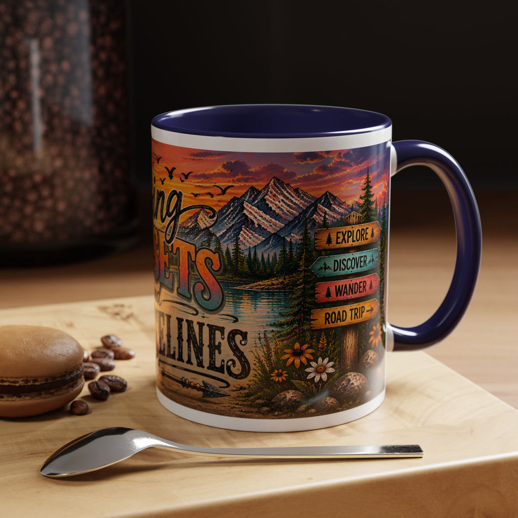 Chasing Sunsets and Statelines Coffee Mug  Scenic Mountain Sunset Mug