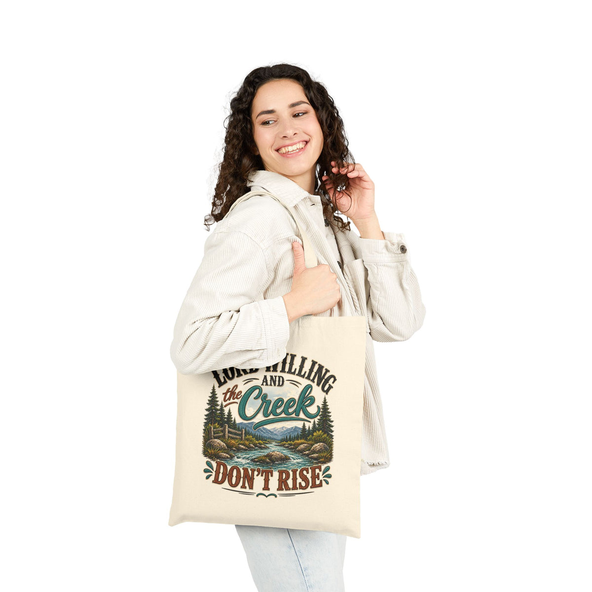 Lord Willing and the Creek Dont Rise TotesBag, Southern Saying Tote, Country Gift, Rustic Farmhouse Bag, Country Lover Gift