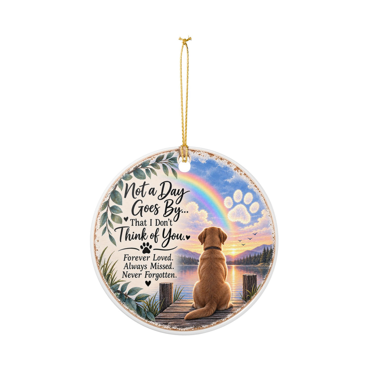 Dog Memorial Ornament, Pet Loss Sympathy Gift, Rainbow Bridge Ornament, Dog Remembrance Keepsake, Loss of Dog Memorial Gifts