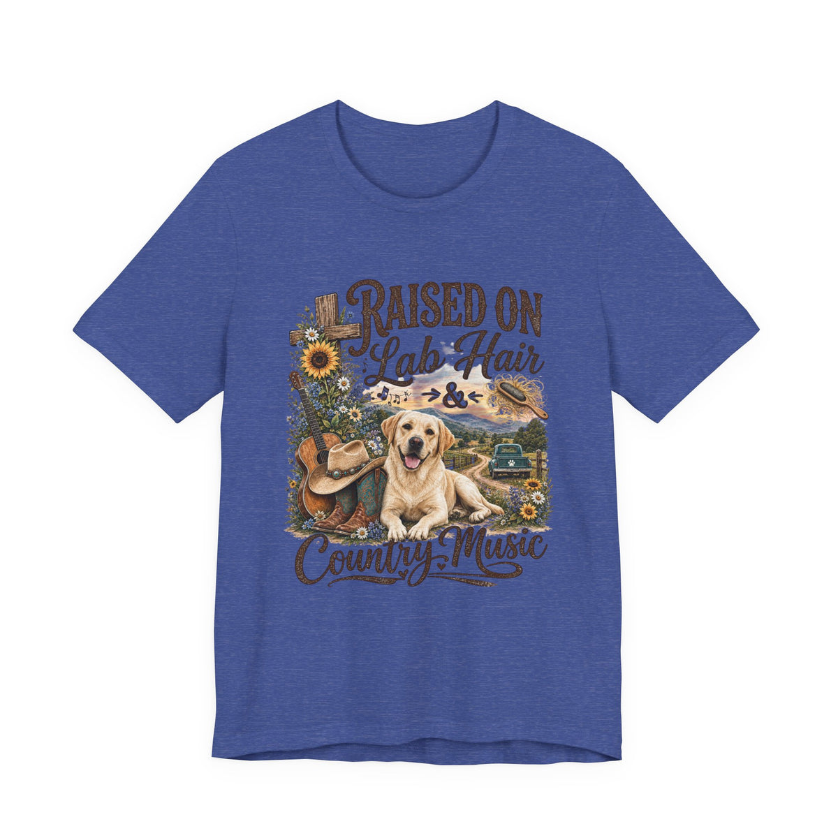 Raised on Lab Hair & Country Music T-Shirts — Labrador & Country Lifestyle Tee