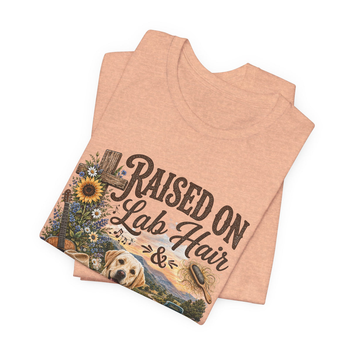 Raised on Lab Hair & Country Music T-Shirts — Labrador & Country Lifestyle Tee