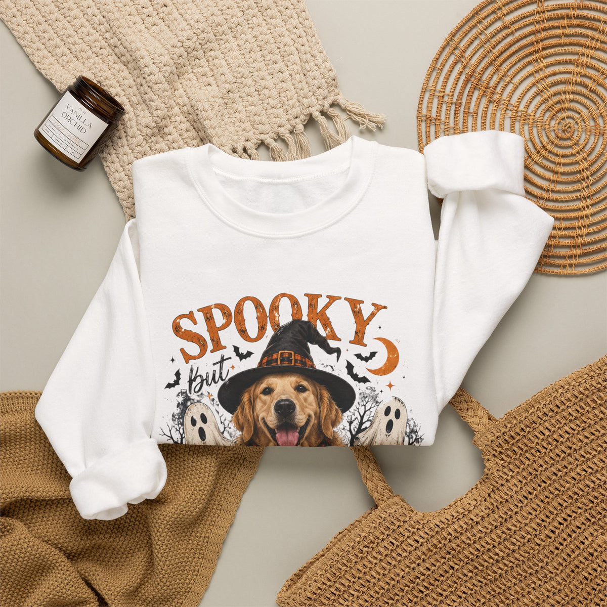 Spooky But Still The Goodest Sweatshirt s— Halloween Golden Retriever Crewneck