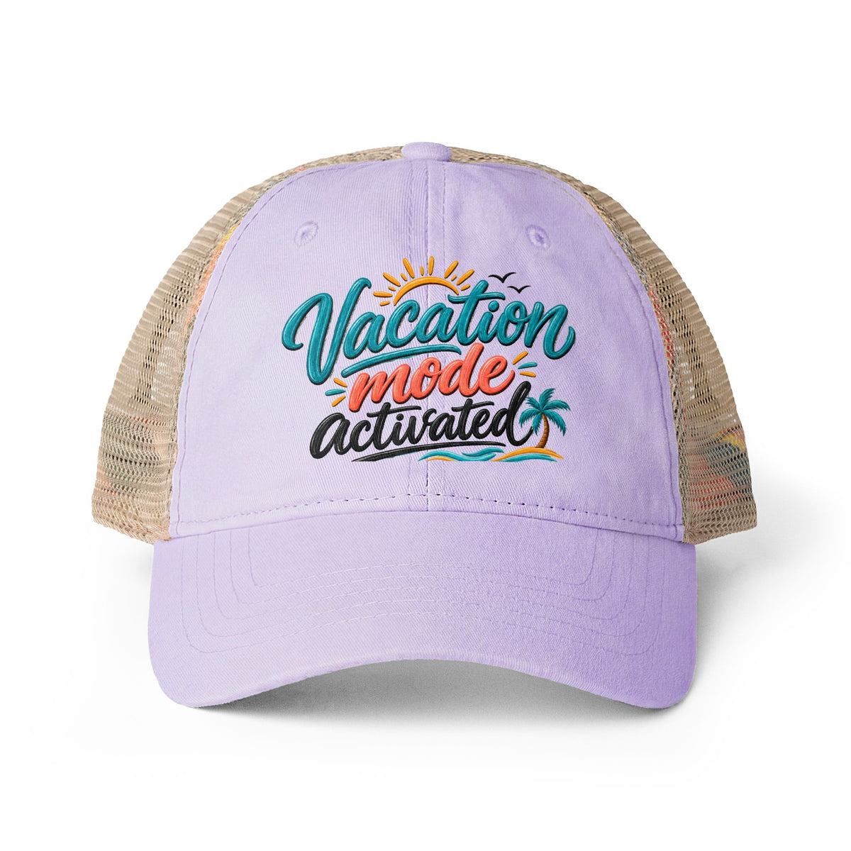 Vacation Mode Activated Trucker hat, Beach Vacation Hat for Women, Cruise Hat, Girls Trip Hat, Tropical Travel Cap, Summer Vacation Gift