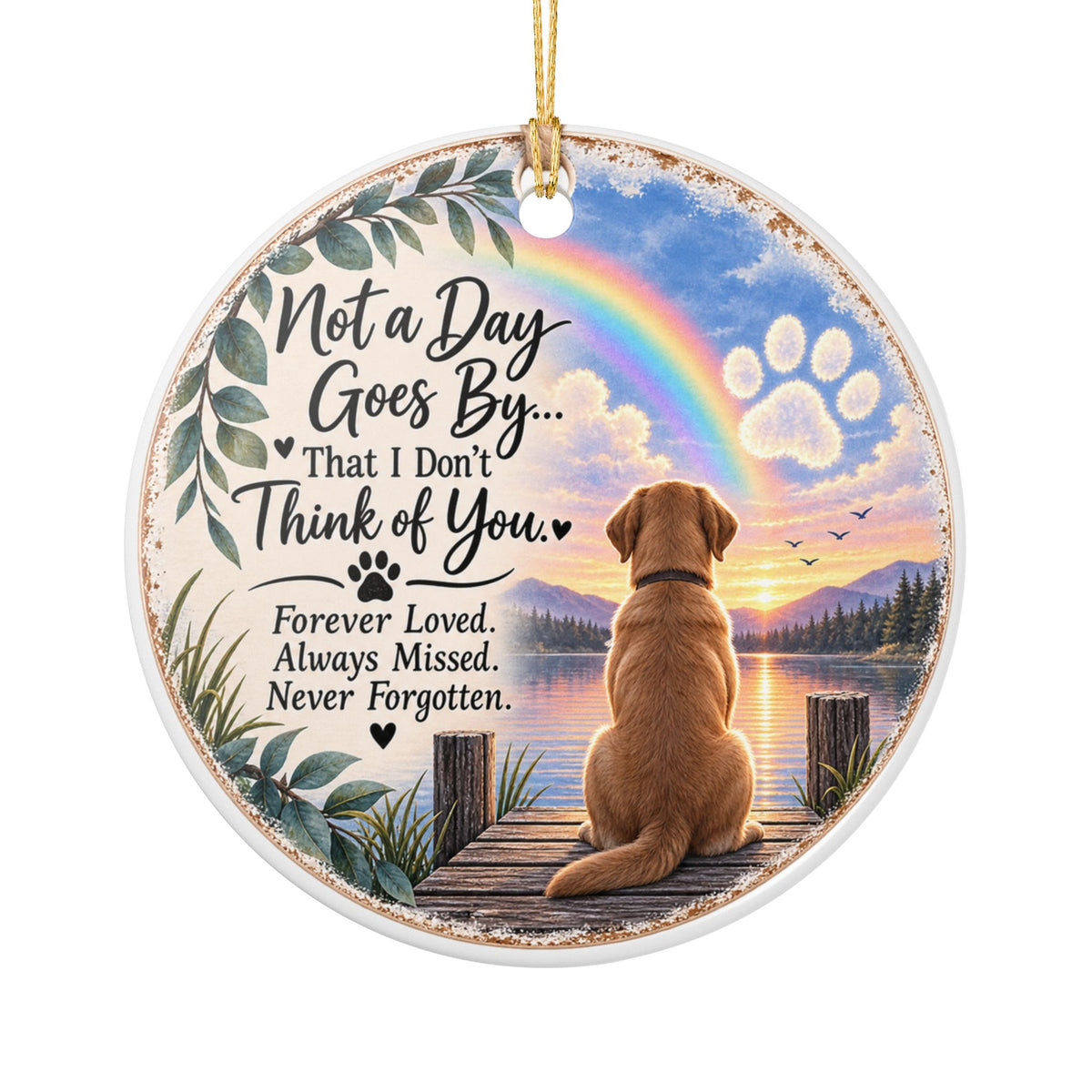 Dog Memorial Ornament, Pet Loss Sympathy Gift, Rainbow Bridge Ornament, Dog Remembrance Keepsake, Loss of Dog Memorial Gifts