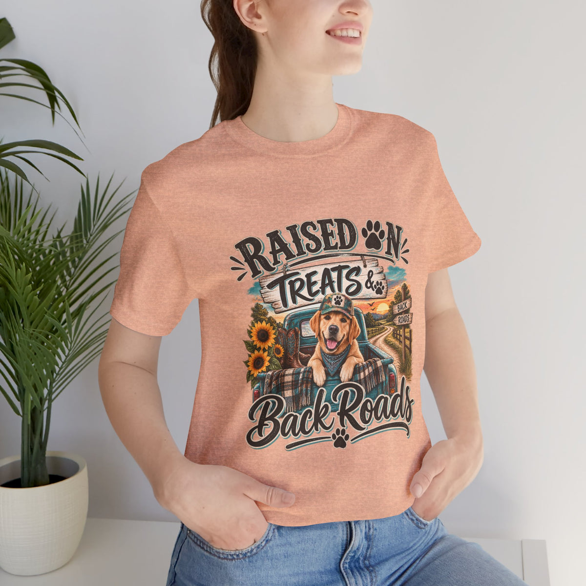 Raised on Treats and Back Roads , Country Dog, Dog Lover, Funny Dog Shirt