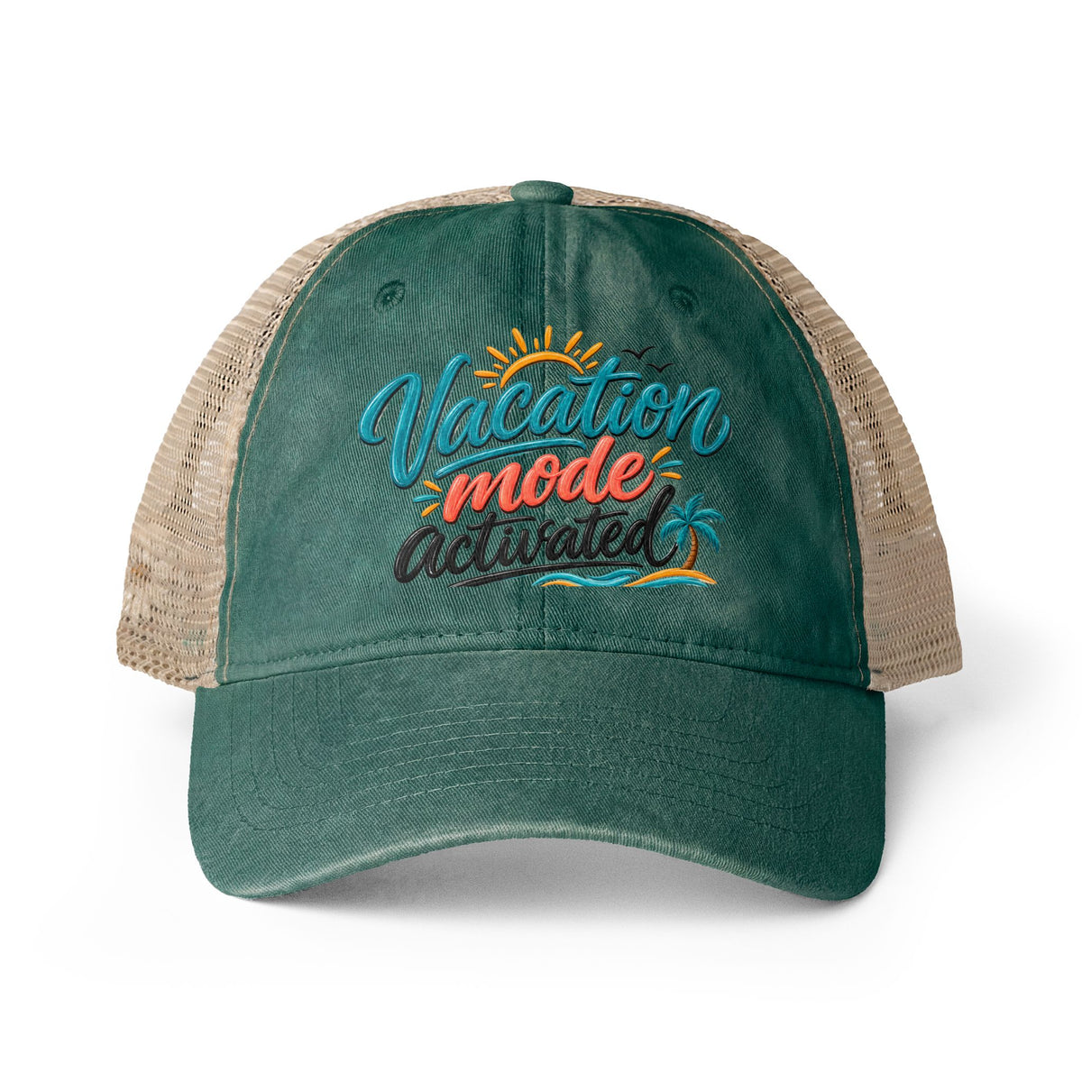 Vacation Mode Activated Trucker hat, Beach Vacation Hat for Women, Cruise Hat, Girls Trip Hat, Tropical Travel Cap, Summer Vacation Gift