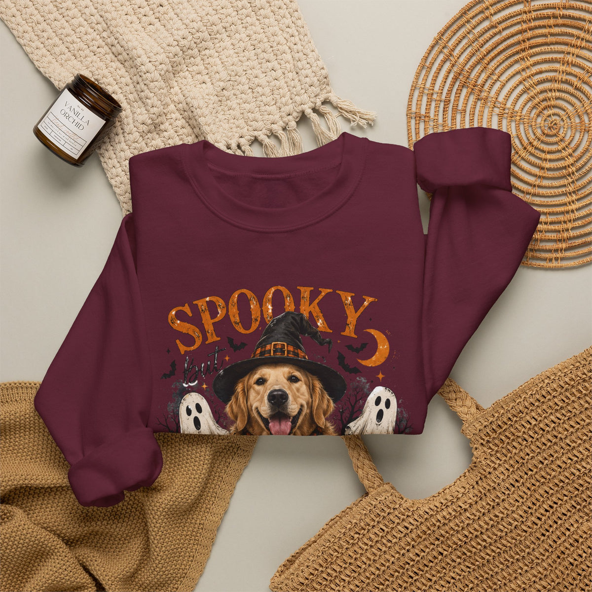 Spooky But Still The Goodest Sweatshirt s— Halloween Golden Retriever Crewneck