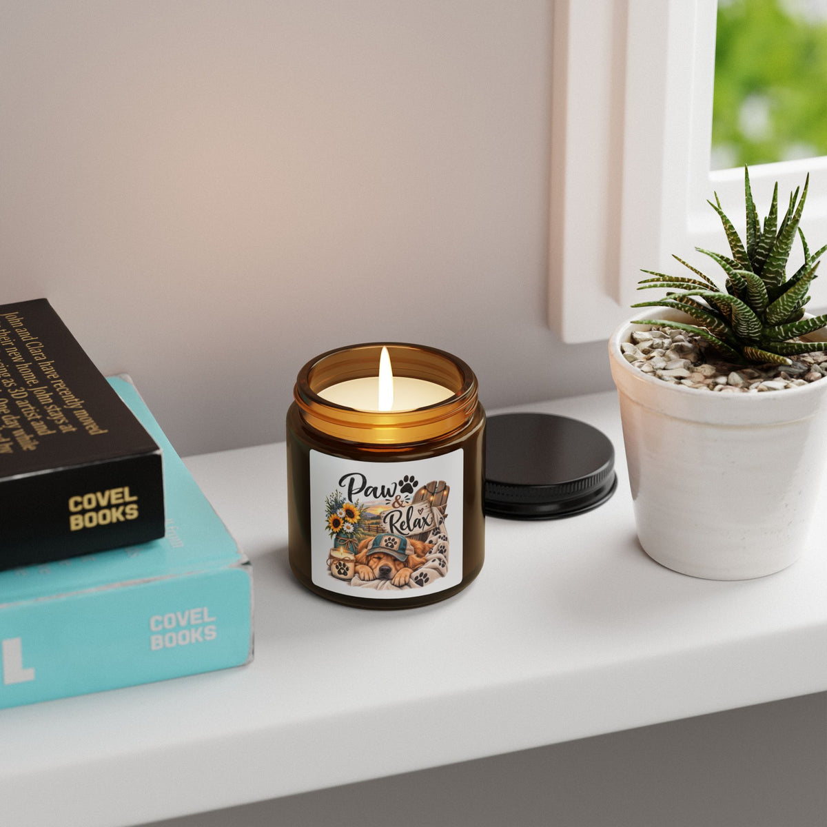 Soy Candle — "Paw & Relax" Dog Mom Gift, Funny Dog Lover Candle, Dog Lover Gift, Soy Candle for Dog Mom, Pet Parent Gift