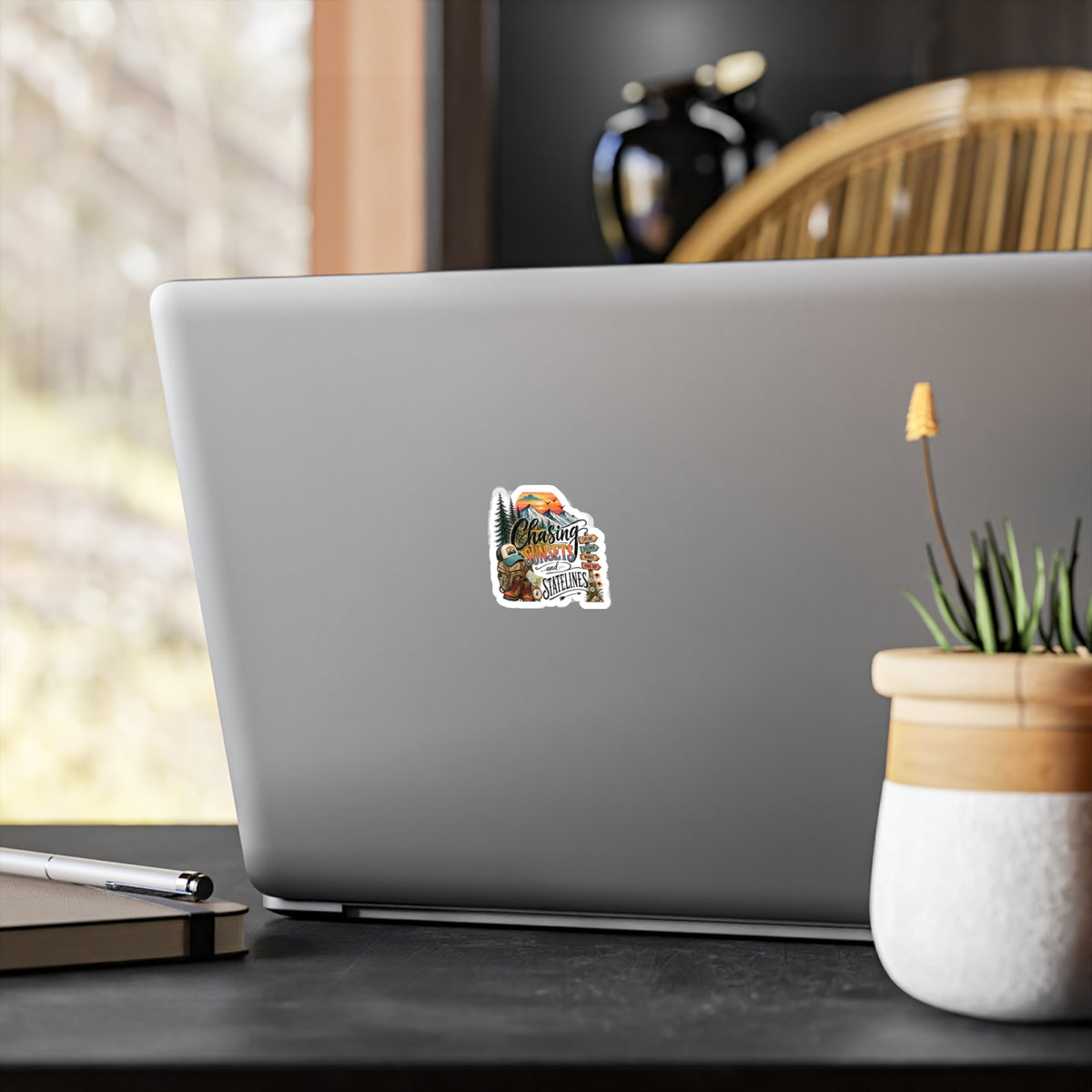 Chasing Sunsets and State Lines Sticker  Vinyl Kiss-Cut Sticker