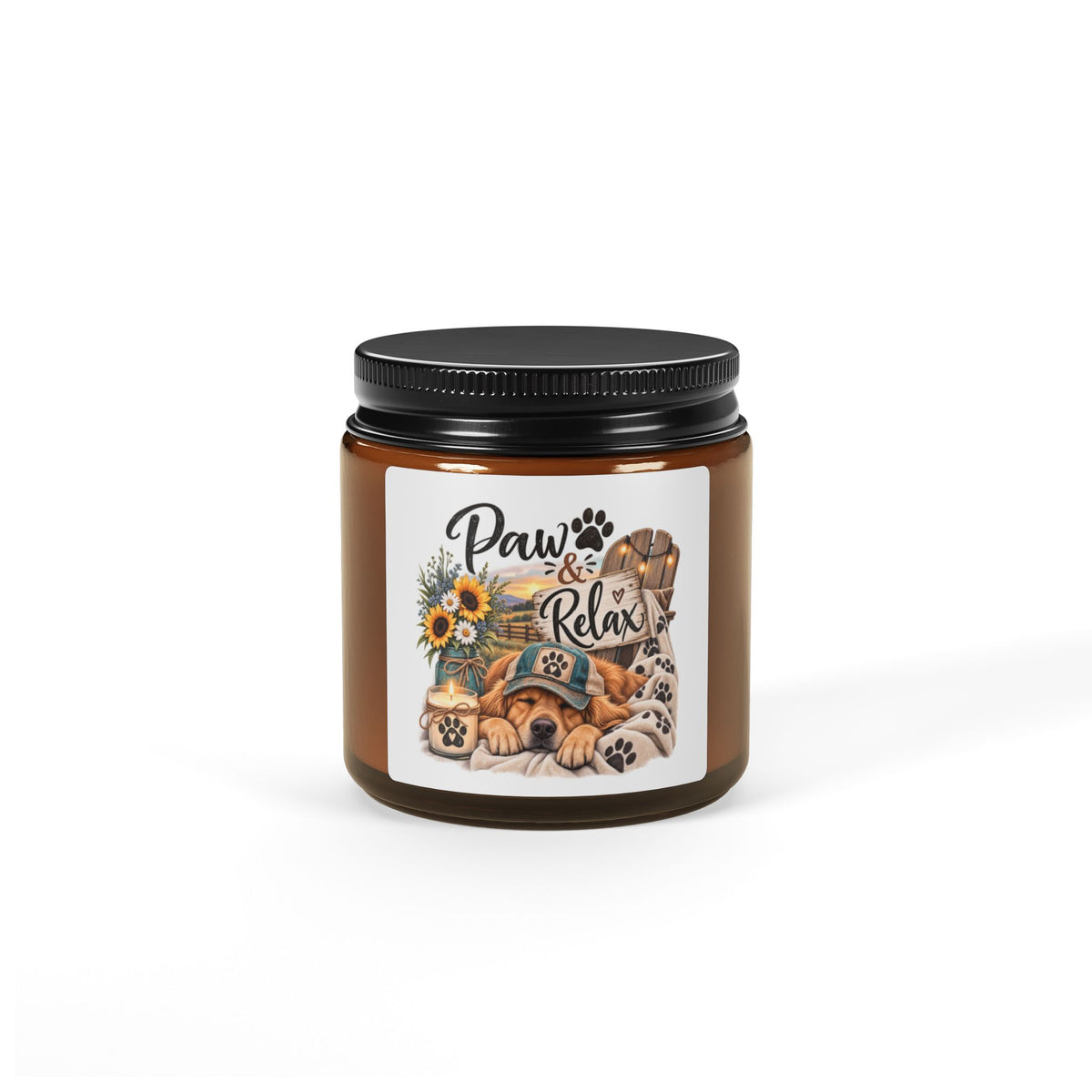 Soy Candle — "Paw & Relax" Dog Mom Gift, Funny Dog Lover Candle, Dog Lover Gift, Soy Candle for Dog Mom, Pet Parent Gift