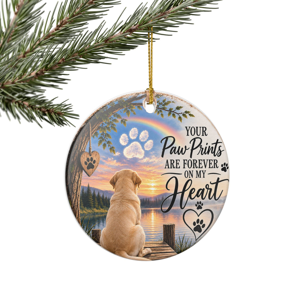 Dog Memorial Ornaments, Labrador Memorial Gift, Pet Loss Sympathy Gift, Rainbow Bridge Ornament, Loss of Dog Remembrance Keepsake