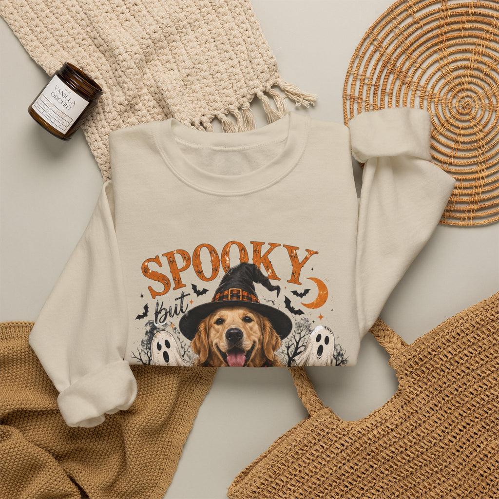 Spooky But Still The Goodest Sweatshirt s— Halloween Golden Retriever Crewneck
