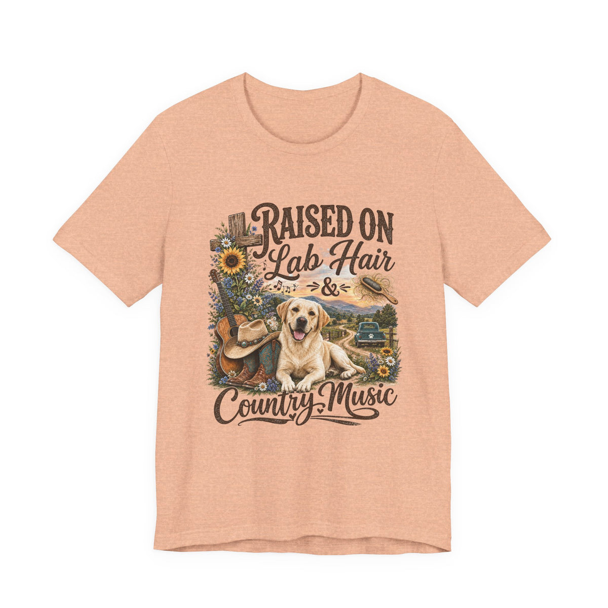 Raised on Lab Hair & Country Music T-Shirts — Labrador & Country Lifestyle Tee