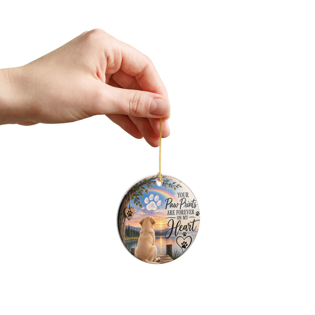 Dog Memorial Ornaments, Labrador Memorial Gift, Pet Loss Sympathy Gift, Rainbow Bridge Ornament, Loss of Dog Remembrance Keepsake