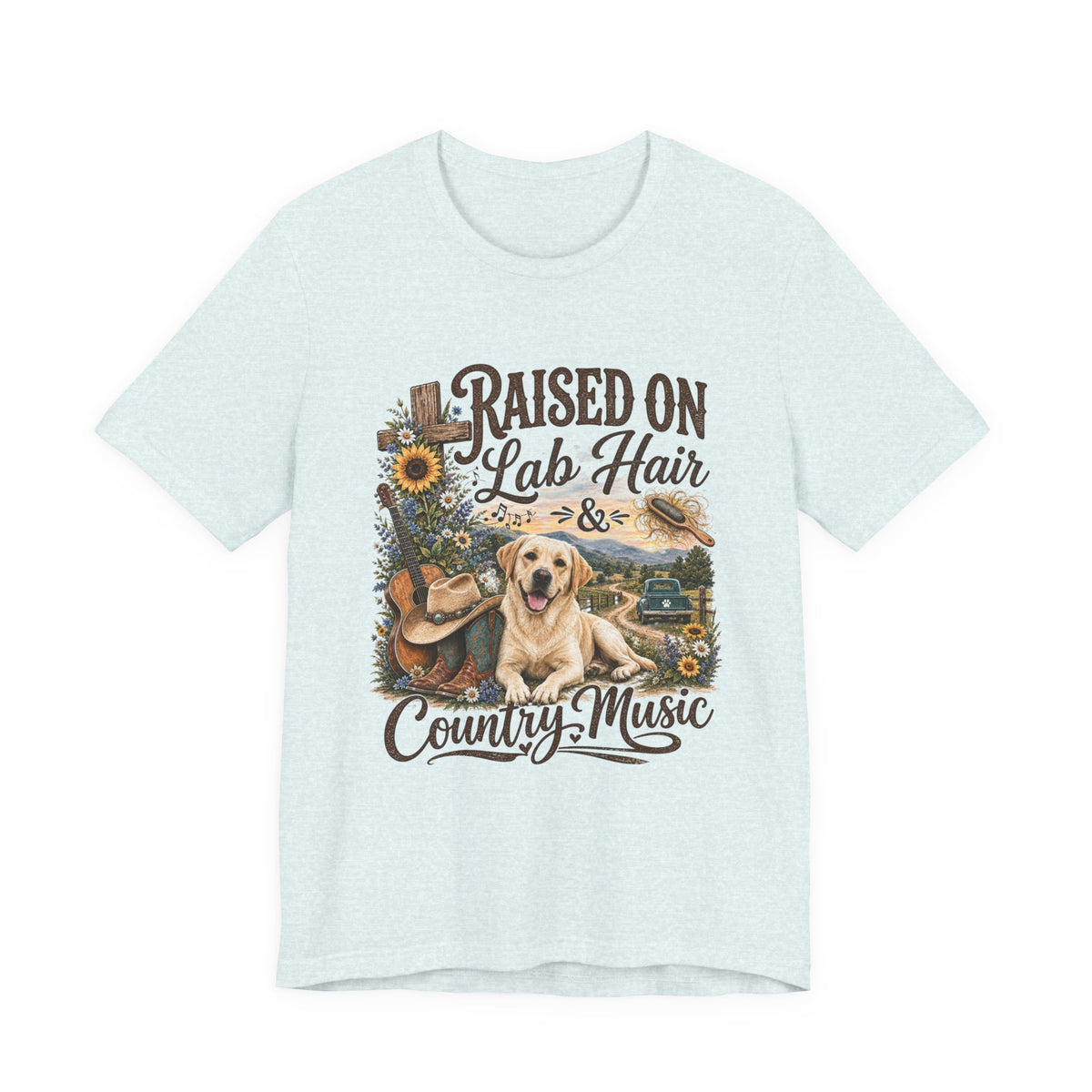 Raised on Lab Hair & Country Music T-Shirts — Labrador & Country Lifestyle Tee
