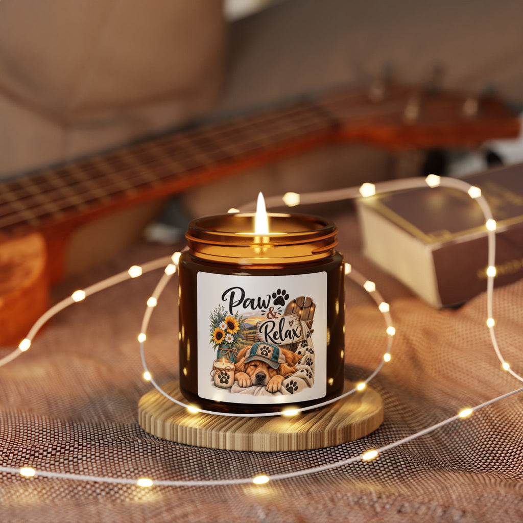 Soy Candle — "Paw & Relax" Dog Mom Gift, Funny Dog Lover Candle, Dog Lover Gift, Soy Candle for Dog Mom, Pet Parent Gift