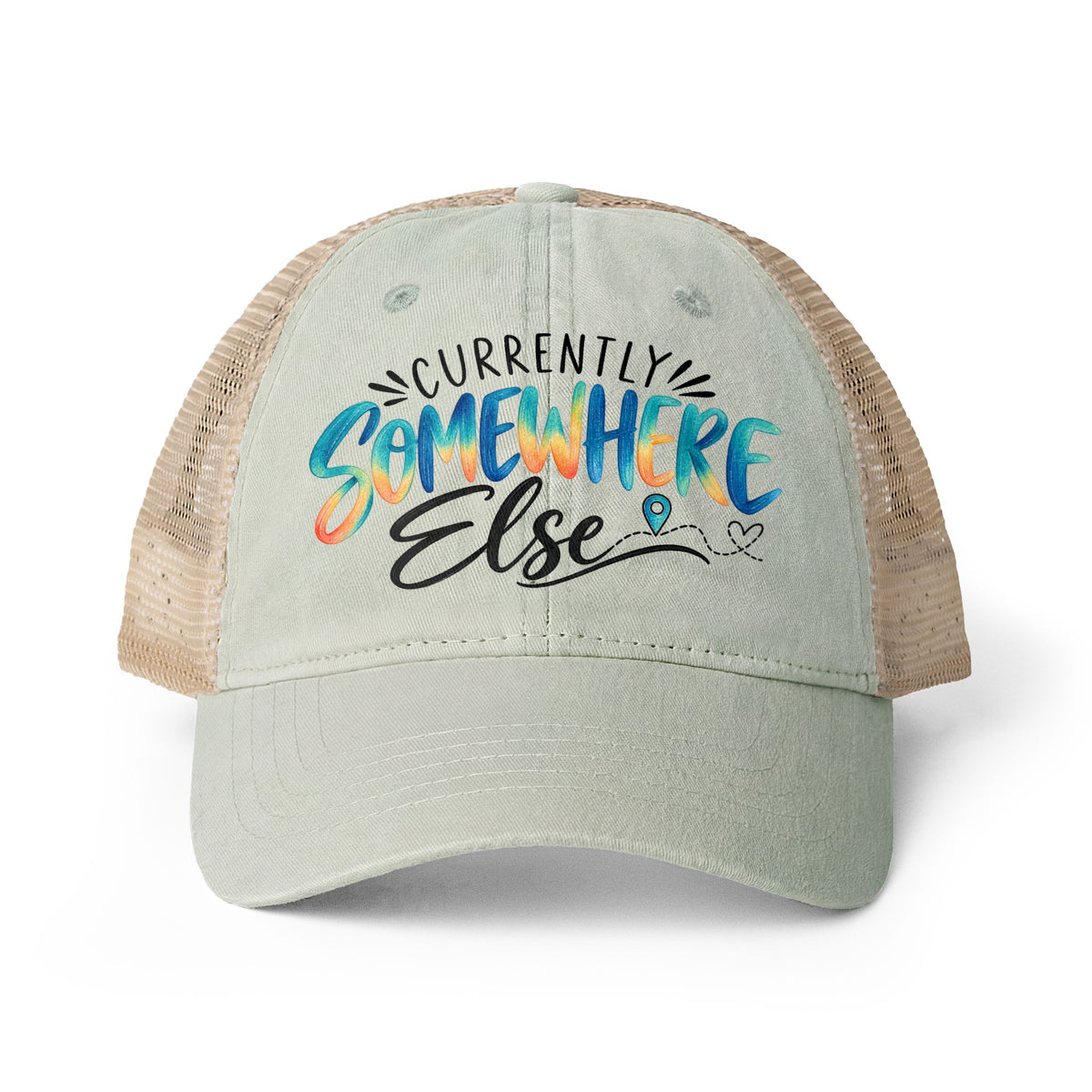 Currently Somewhere Else Trucker hat, Travel Hat for Women, Girls Trip Hat, Vacation Hat, Cruise Beach Cap, Frequent Traveler Gift
