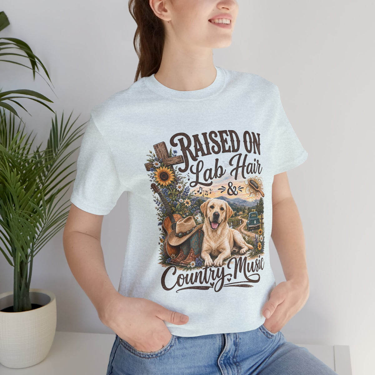 Raised on Lab Hair & Country Music T-Shirts — Labrador & Country Lifestyle Tee