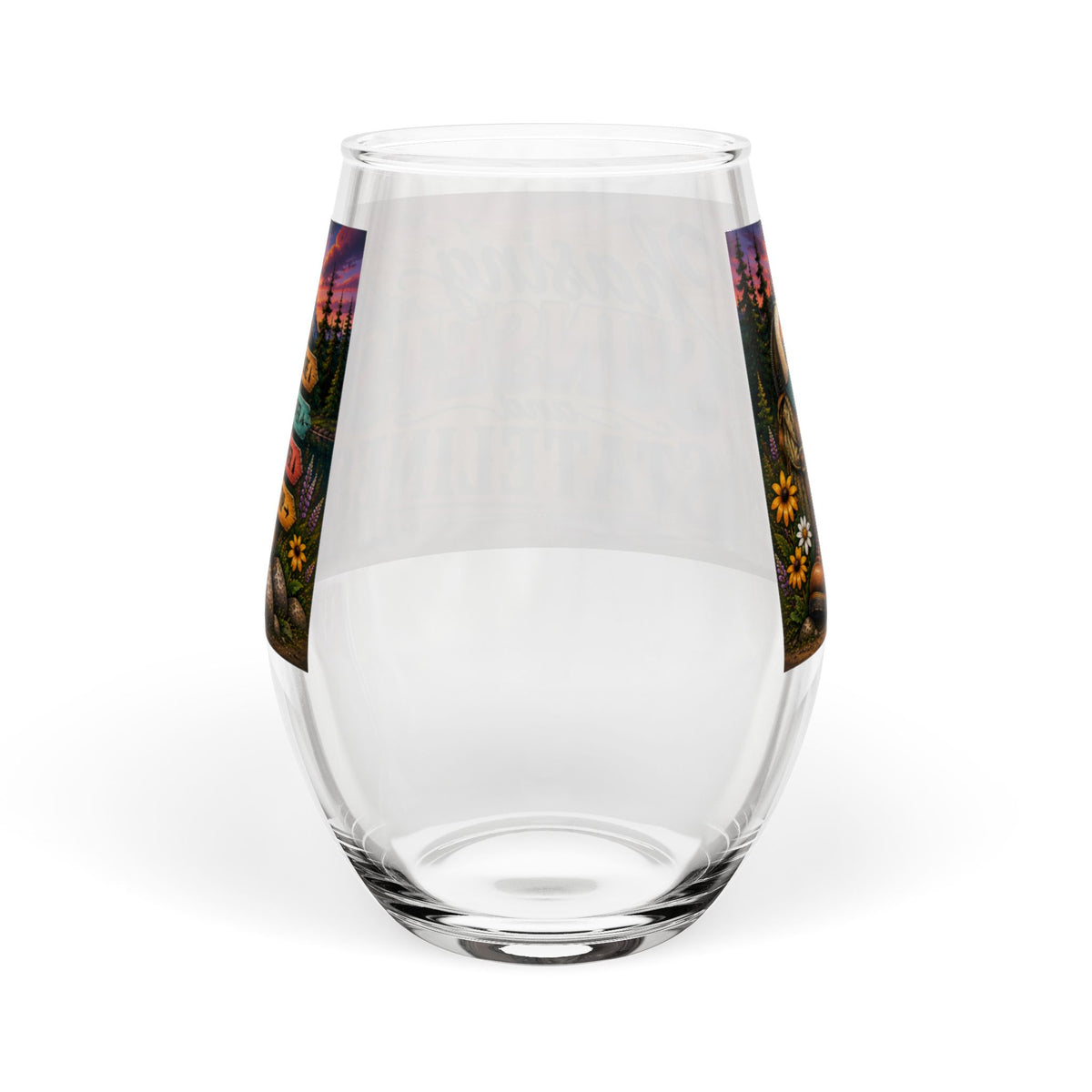 Chasing Sunsets and State Lines Stemless Wine Glass Travel Camping Outdoors