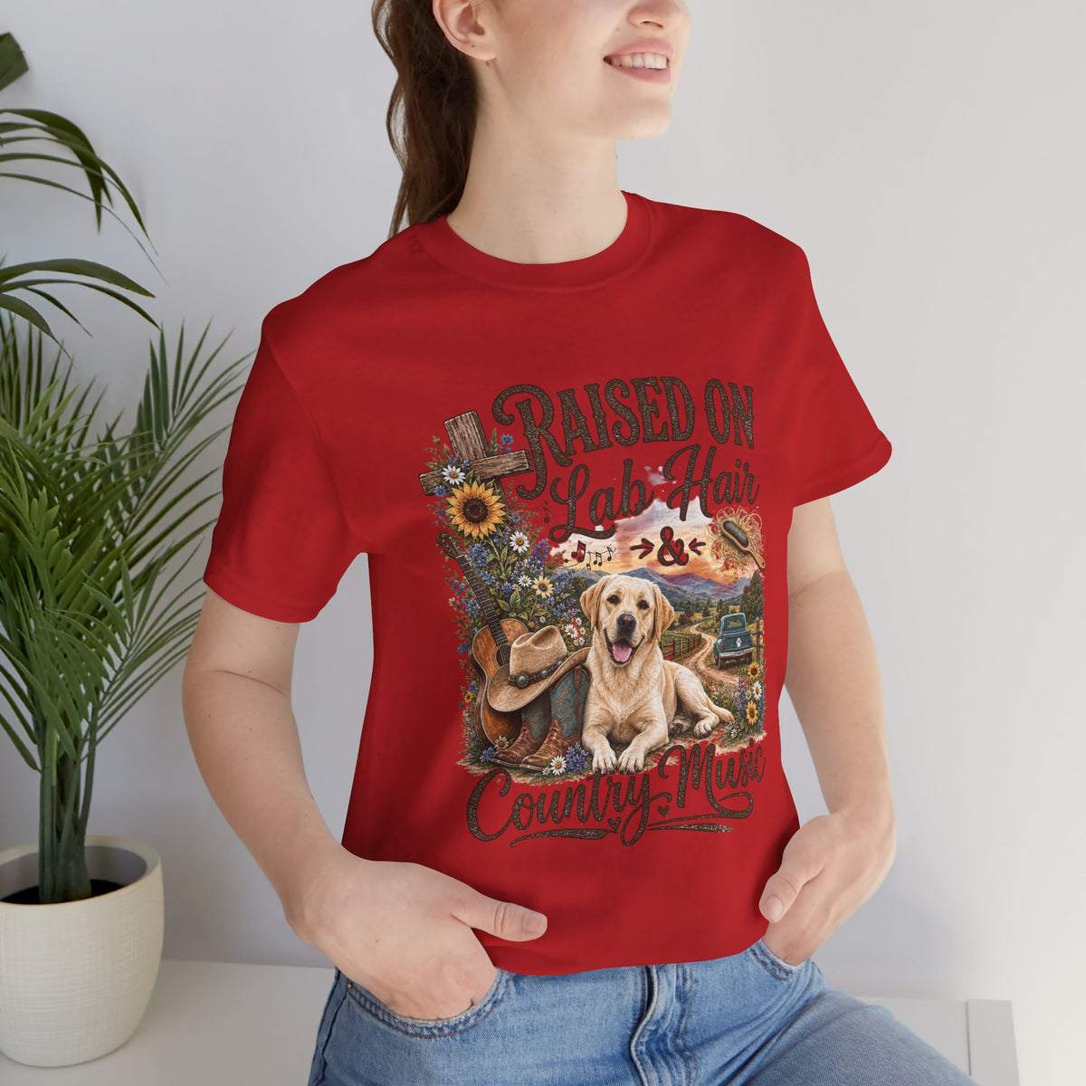 Raised on Lab Hair & Country Music T-Shirts — Labrador & Country Lifestyle Tee