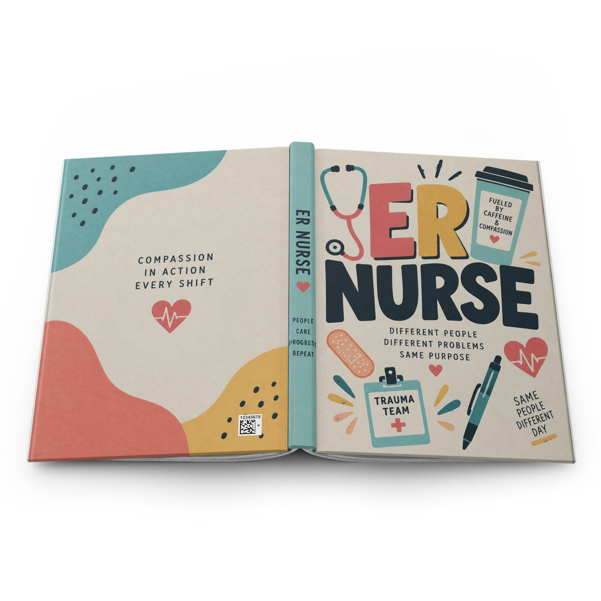 ER Nurse Journal Hardcover  Lined Notebook for Nurses, Medical Theme