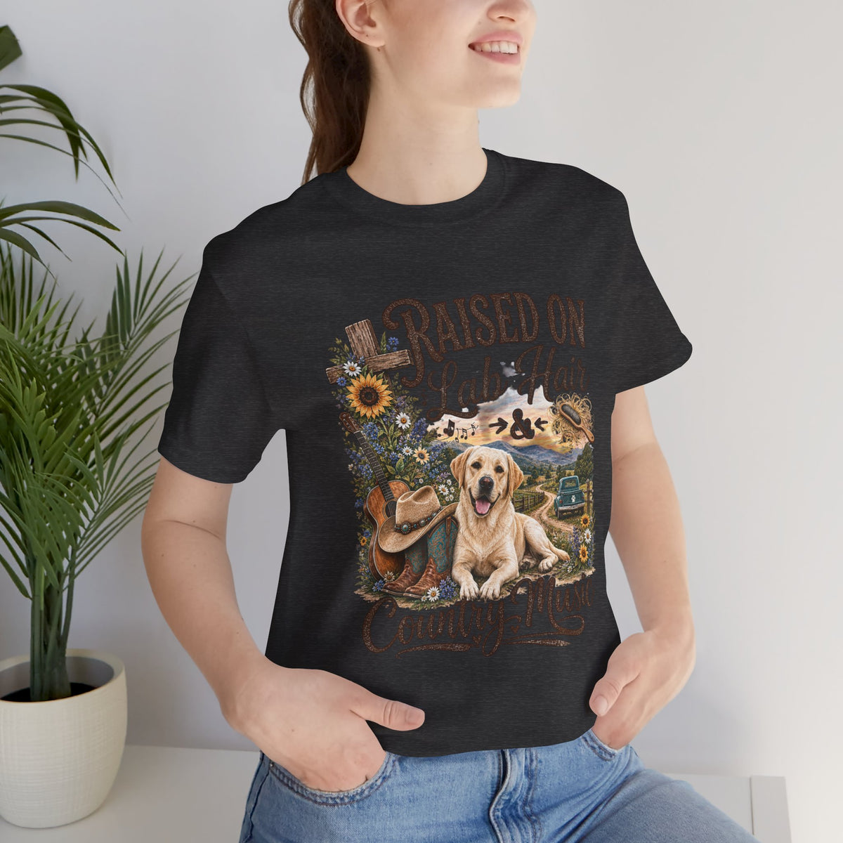Raised on Lab Hair & Country Music T-Shirts — Labrador & Country Lifestyle Tee