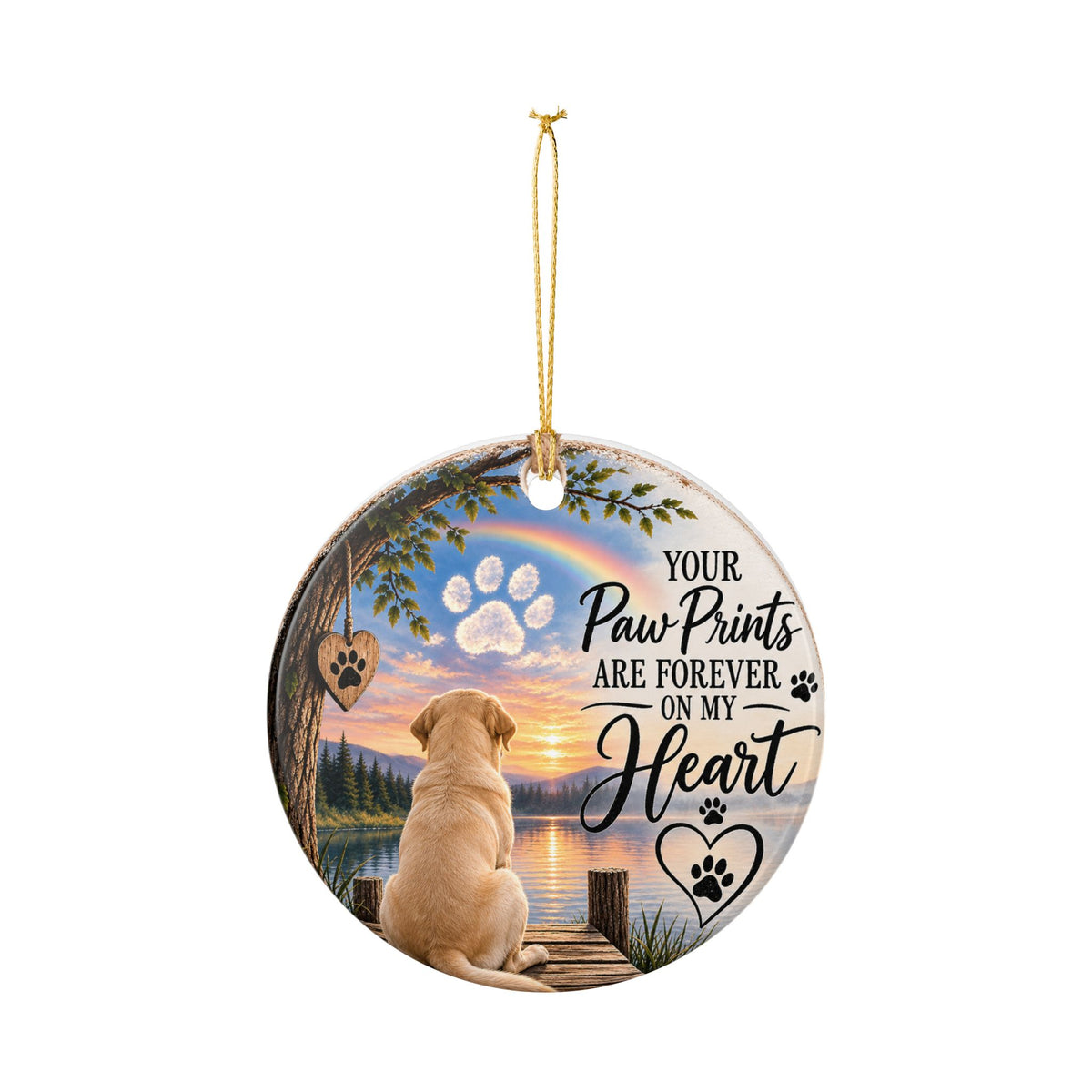 Dog Memorial Ornaments, Labrador Memorial Gift, Pet Loss Sympathy Gift, Rainbow Bridge Ornament, Loss of Dog Remembrance Keepsake
