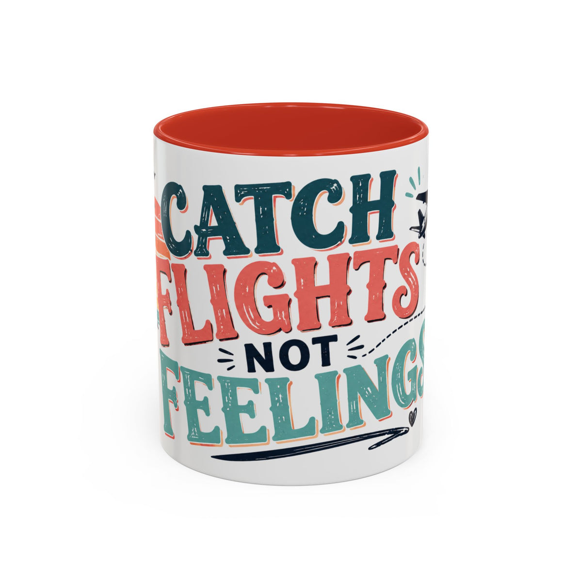 Catch Flights Not Feelings Coffee Mug, Funny Travel Mug for Women, Girls Trip Gift, Vacation Lover Cup, Frequent Flyer Gift
