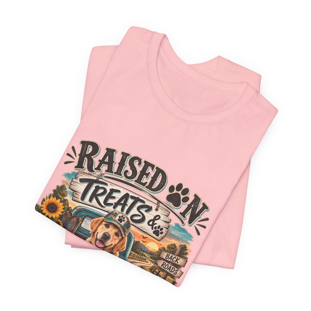 Raised on Treats and Back Road , Country Dog, Dog Lover, Funny Dog Shirt