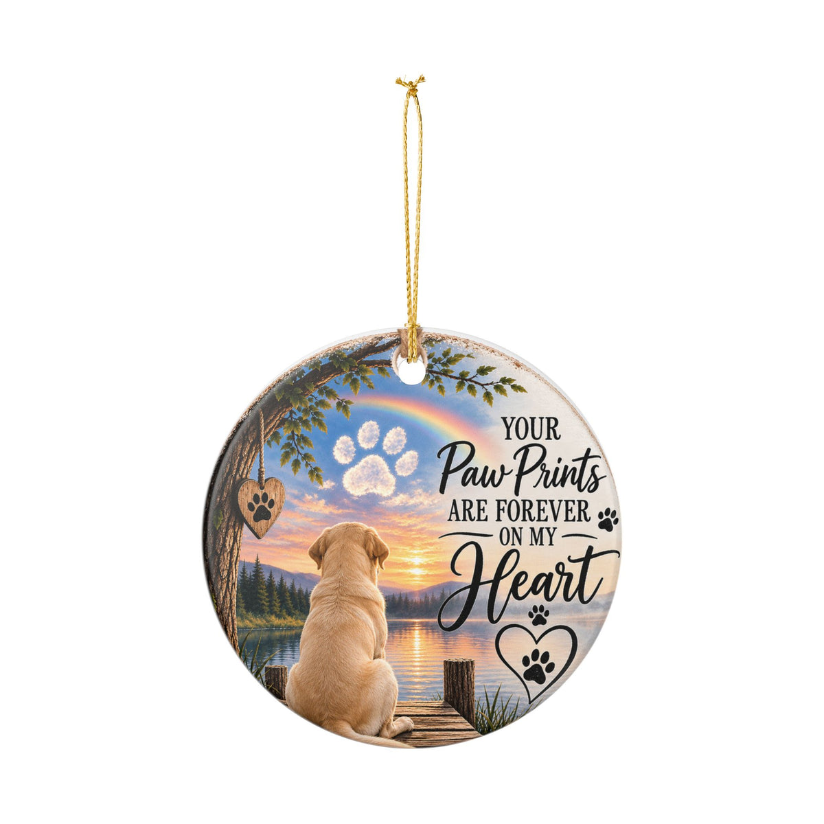 Dog Memorial Ornaments, Labrador Memorial Gift, Pet Loss Sympathy Gift, Rainbow Bridge Ornament, Loss of Dog Remembrance Keepsake
