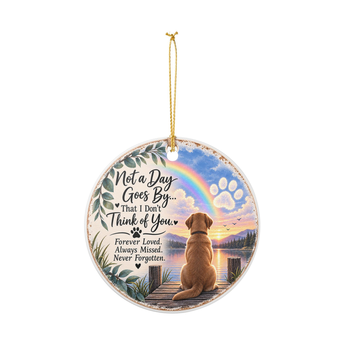 Dog Memorial Ornament, Pet Loss Sympathy Gift, Rainbow Bridge Ornament, Dog Remembrance Keepsake, Loss of Dog Memorial Gifts