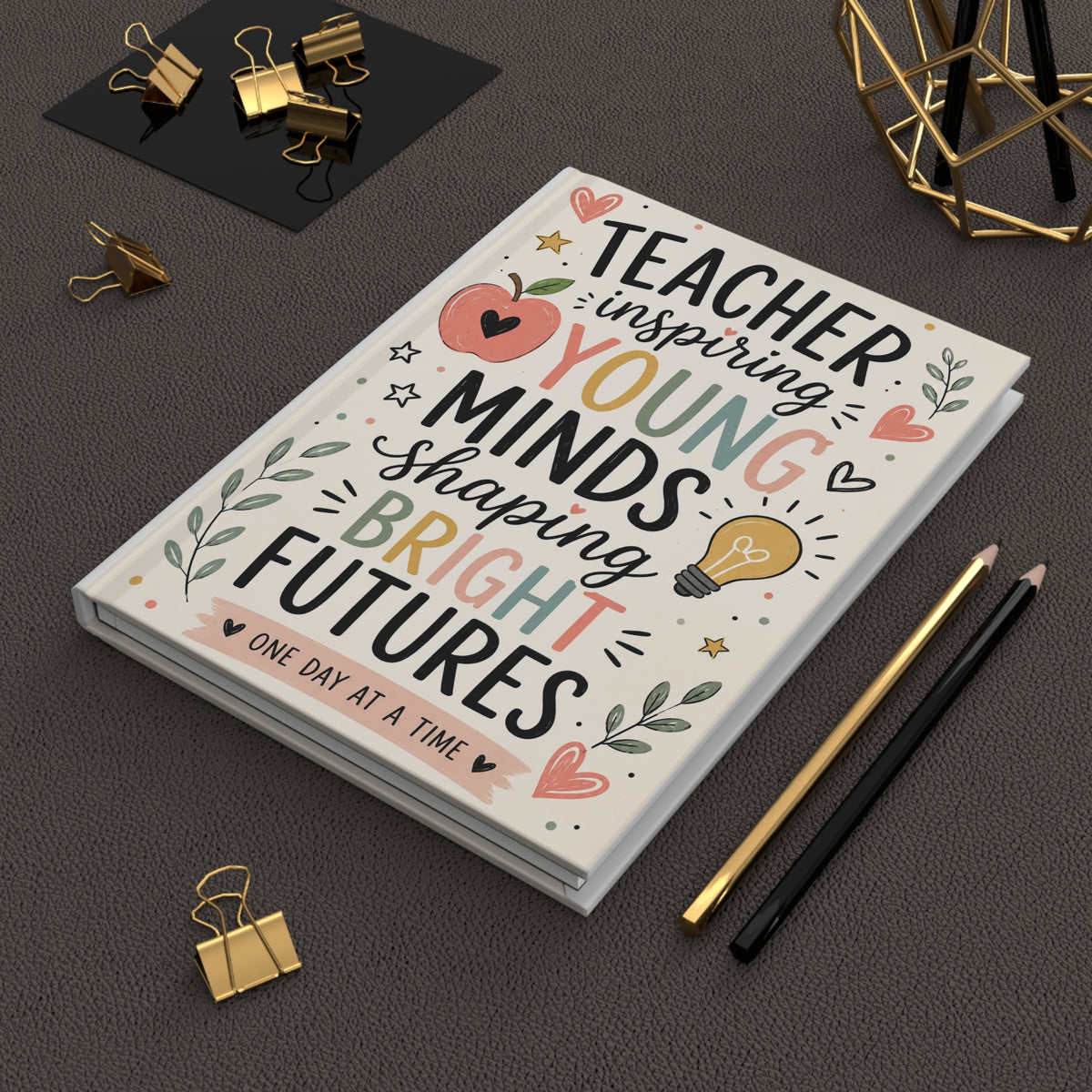 Teacher Journal, Inspiring Young Minds Notebook, Teacher Appreciation Gift, Gift for Teacher, Cute Spiral Notebook for Teachers