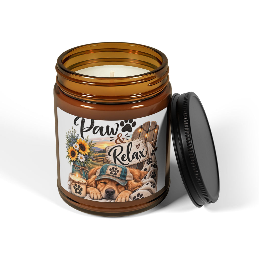 Soy Candle — "Paw & Relax" Dog Mom Gift, Funny Dog Lover Candle, Dog Lover Gift, Soy Candle for Dog Mom, Pet Parent Gift