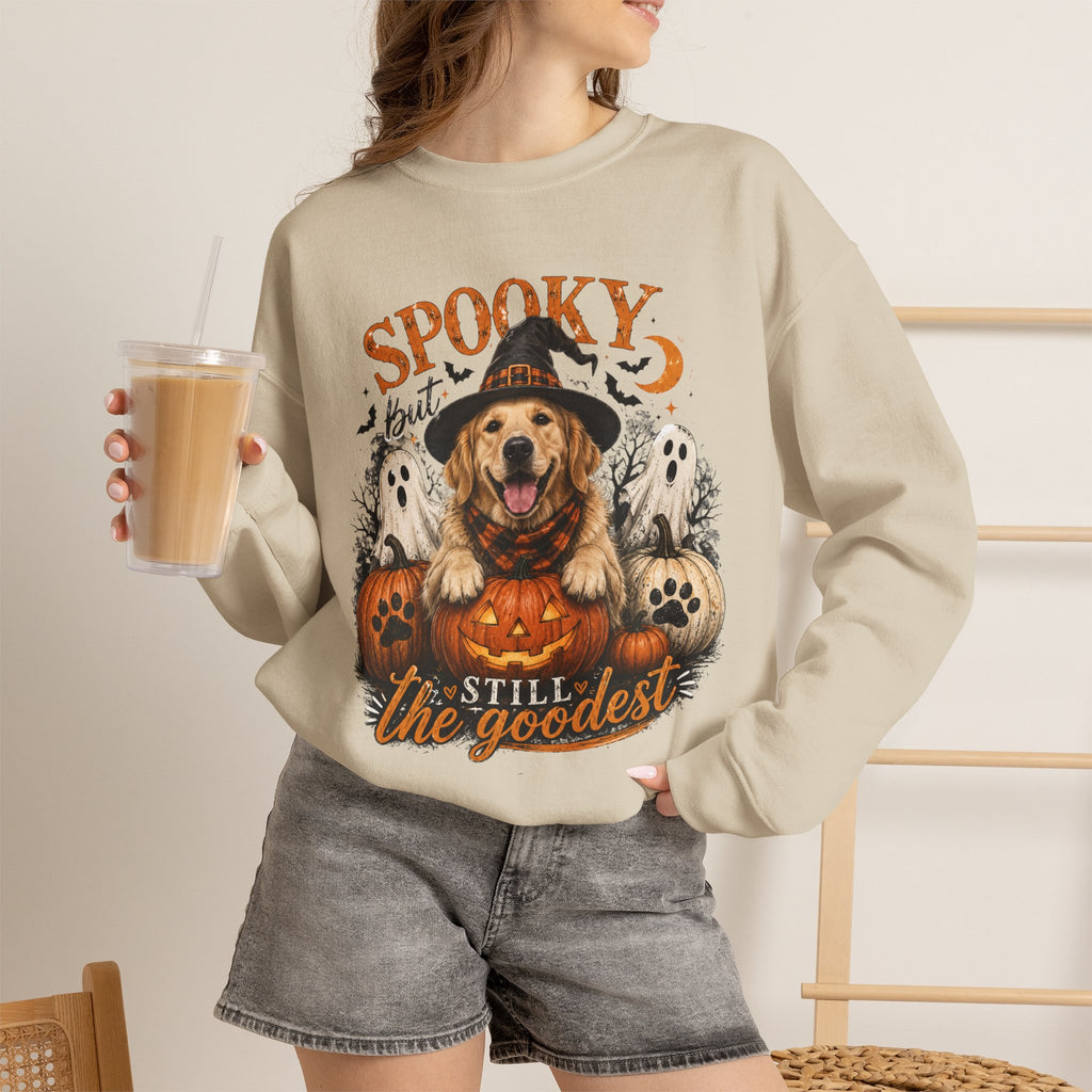Spooky But Still The Goodest Sweatshirt s— Halloween Golden Retriever Crewneck