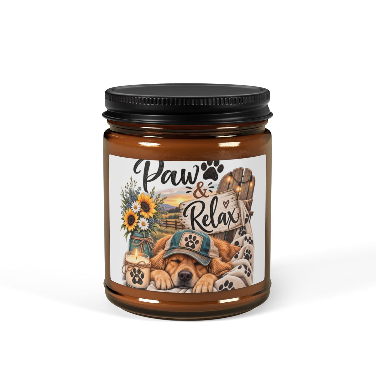 Soy Candle — "Paw & Relax" Dog Mom Gift, Funny Dog Lover Candle, Dog Lover Gift, Soy Candle for Dog Mom, Pet Parent Gift
