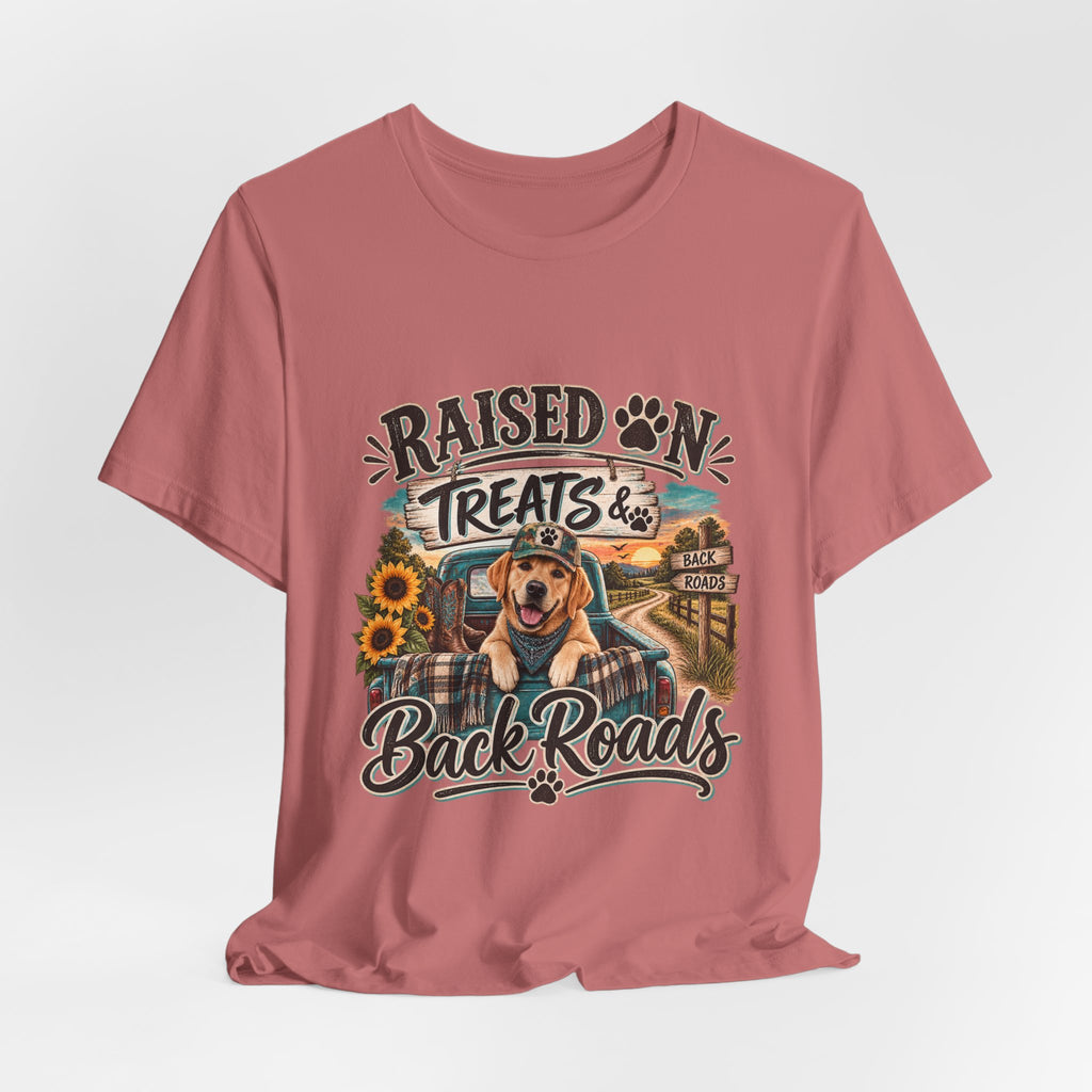 Raised on Treats and Back Road , Country Dog, Dog Lover, Funny Dog Shirt