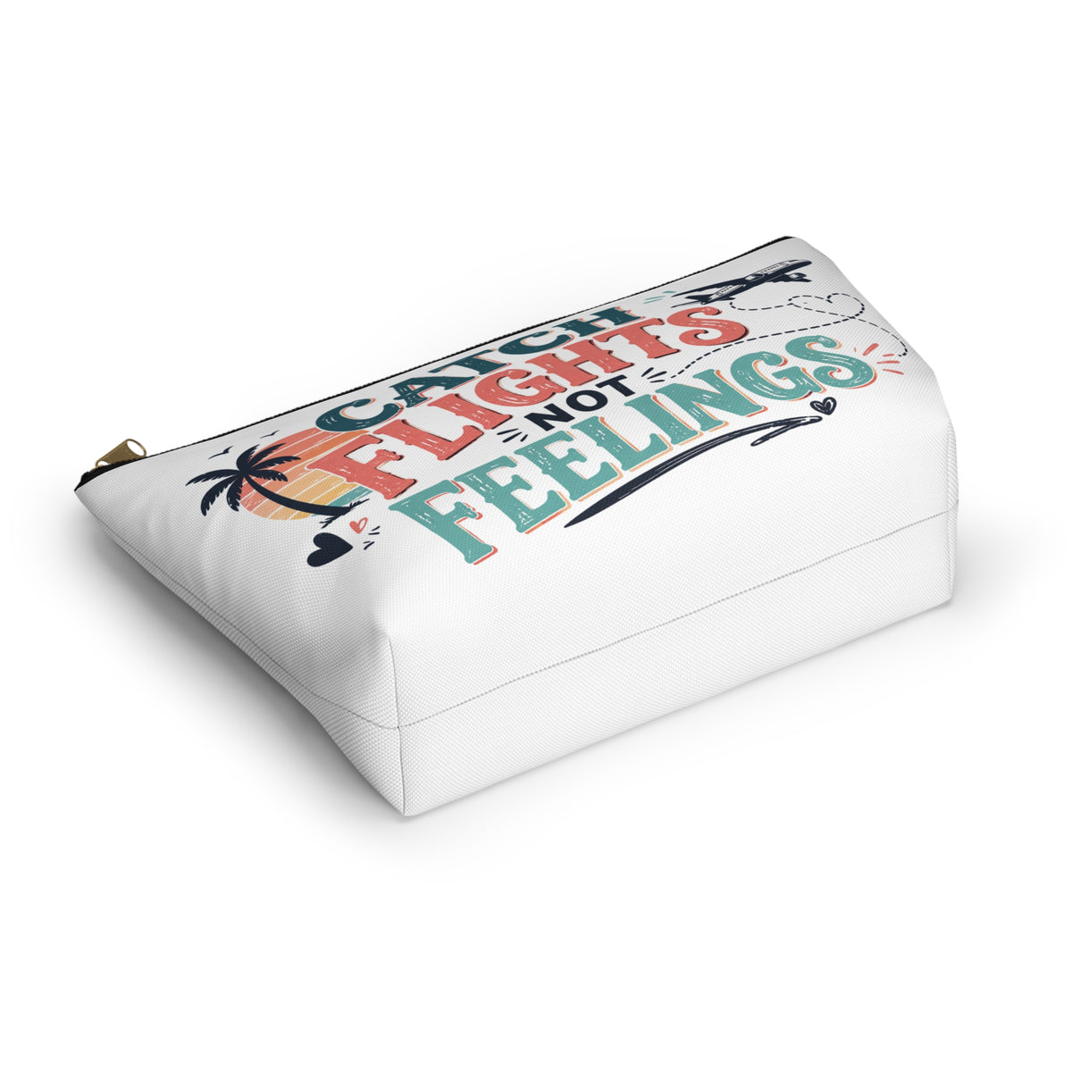 Catch Flights Not Feelings Pouch, Funny Travel Pouch for Women, Girls Trip Pouch, Vacation Pouch, Beach Cruise Travel gift