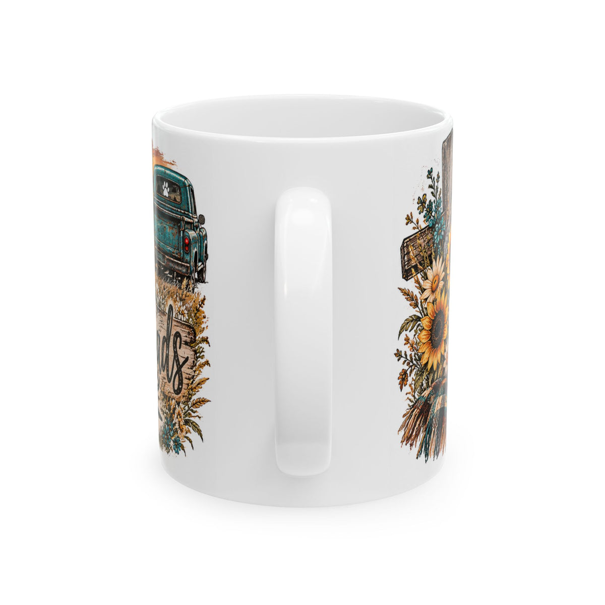 Jesus, Dogs & Country Ceramic Mug — Faithful Farmhouse Coffee Cup (11oz & 15oz)