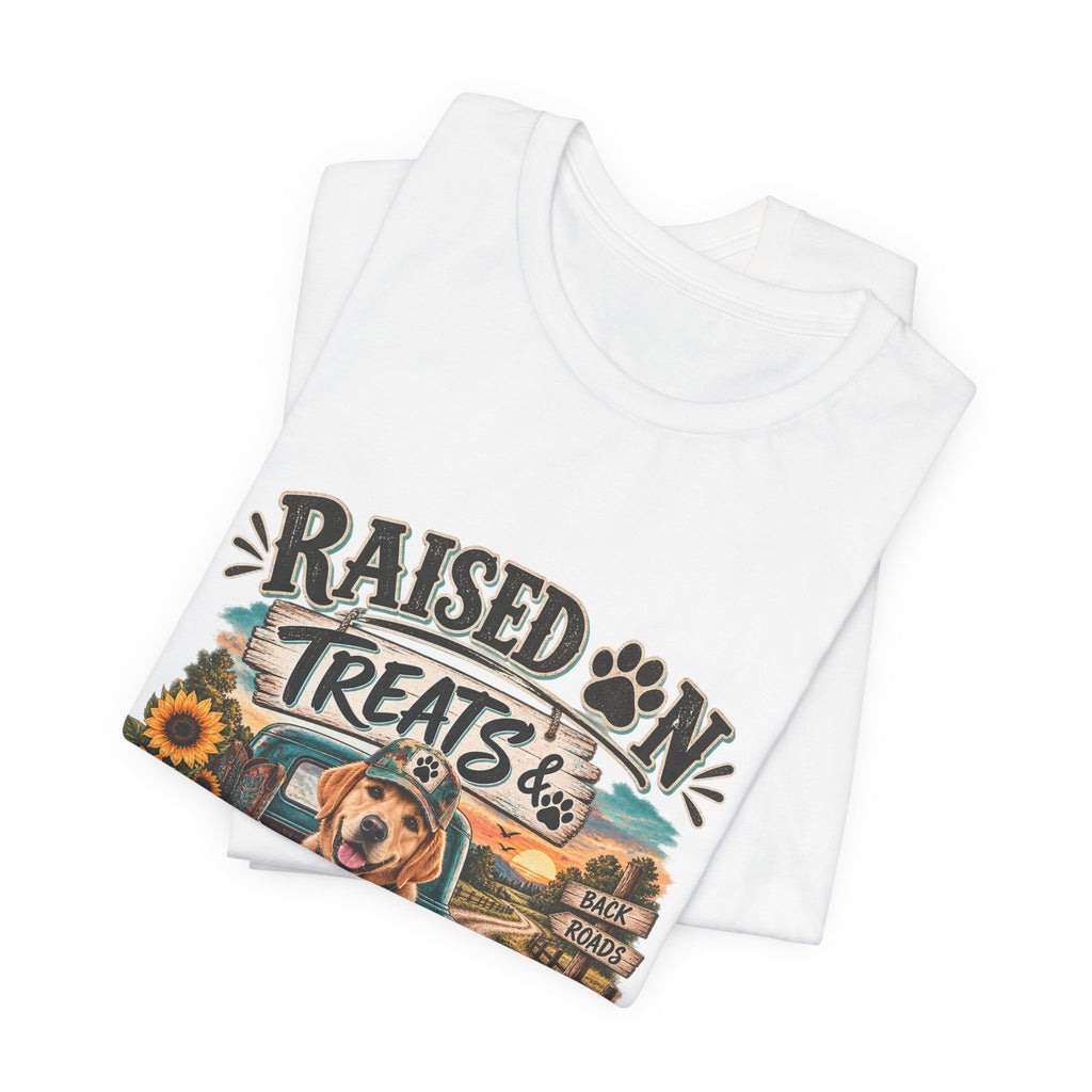 Raised on Treats and Back Road , Country Dog, Dog Lover, Funny Dog Shirt
