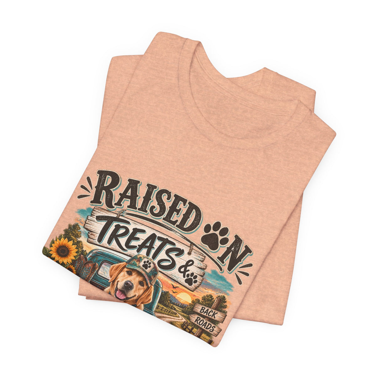 Raised on Treats and Back Road , Country Dog, Dog Lover, Funny Dog Shirt